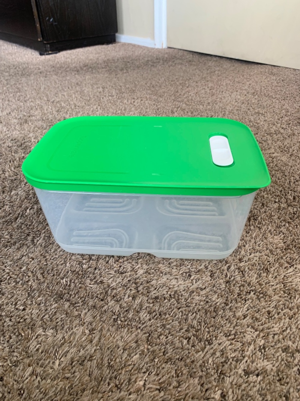 Tupperware Fridgesmart 4.4L Storage Food Prep Container Clear w/Green Lid - Picture 2 of 9